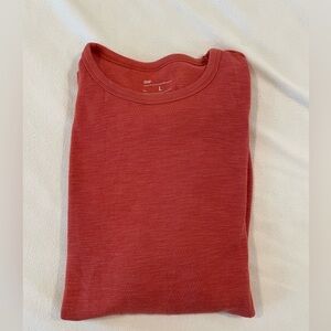 GAP Textured Redish Orange Crew Neck Top
